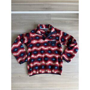 Women's PATAGONIA Synchilla Snap-T Pullover fleece Sz S Red Wild Desert Aztec‎